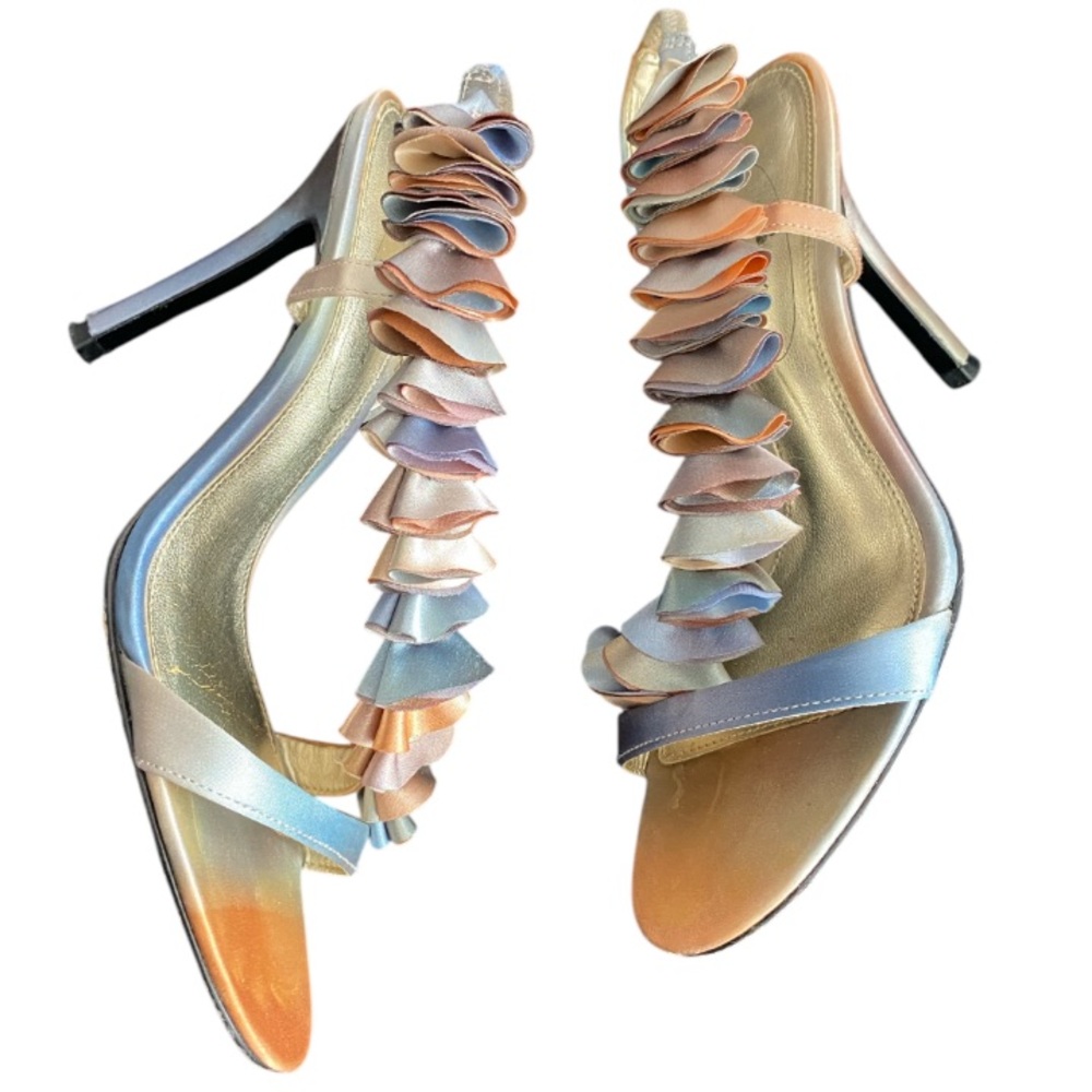 Brown Couture Wedding Multi Colors Heel Pumps Size 6.5 M